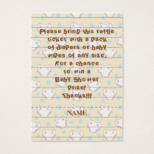 Cartes De Visite Billet baby shower Raffle/Bleu/Construire Une Bibl