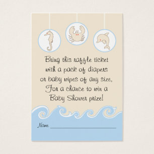 Cartes De Visite Billet baby shower Raffle/Blue Cream Mobile