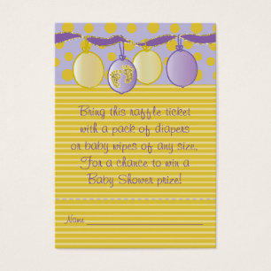 Cartes De Visite Billet baby shower Raffle/Empreintes bébé