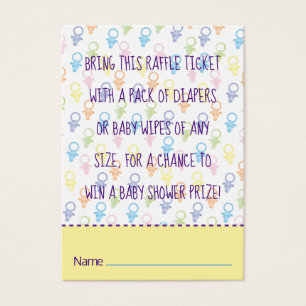 Cartes De Visite Billet baby shower Raffle Paci Bunny