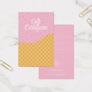 Cartes De Visite Billet cadeau à la crème glacée colorée amusant