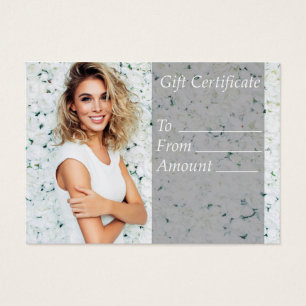 Cartes De Visite Billet cadeau White Salon Coupon