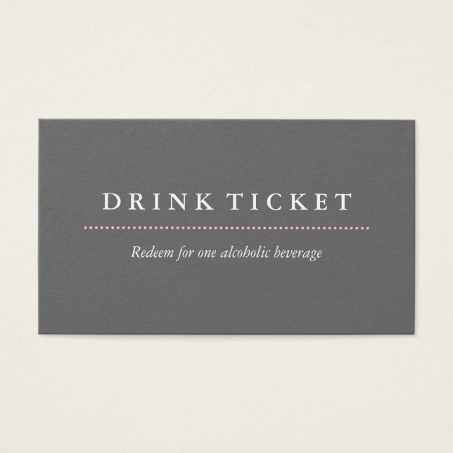 Cartes De Visite Billet de base Clean Grey Drink (Devant)