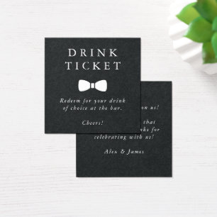 Cartes De Visite Billet de boisson Mariage de bar noir Jeton de boi