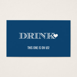 Cartes De Visite Billet de boisson Mariage de la Marine Coeur migno