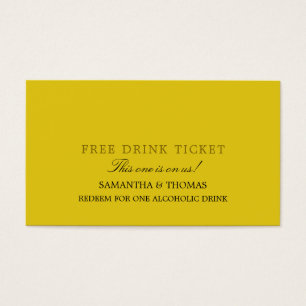 Cartes De Visite Billet de boisson sans alcool simple et design