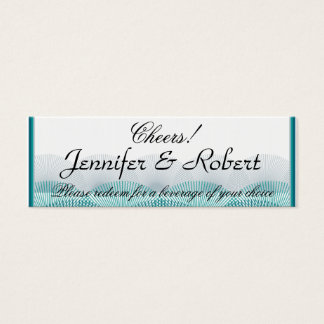 Cartes De Visite Billet de boisson Turquoise Blue Scallops