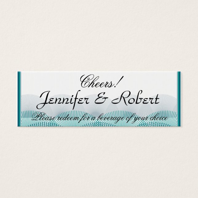 Cartes De Visite Billet de boisson Turquoise Blue Scallops (Devant)