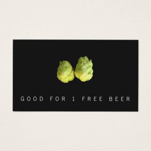 Cartes De Visite Billet de la brasserie Hops Beer (Devant)