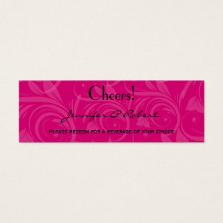 Cartes De Visite Billet de Mariage de boisson rose