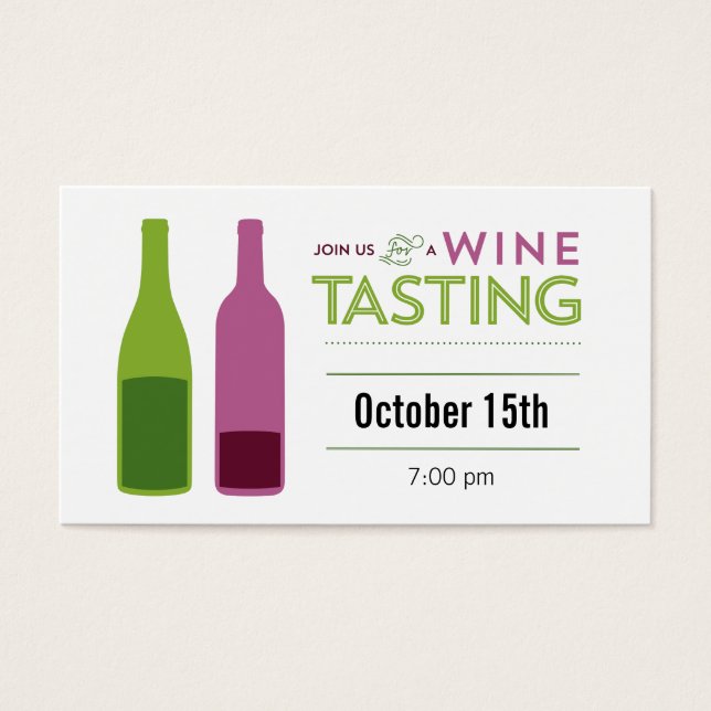 Cartes De Visite Billet dégustation de vin (Devant)