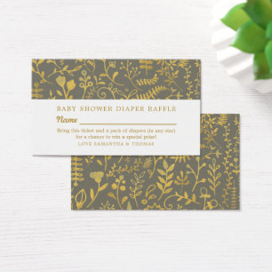 Cartes De Visite Billet Gris & Or Oriental Floral, Repas de couches