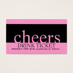 Cartes De Visite Billet Mariage rose noir pour la réception