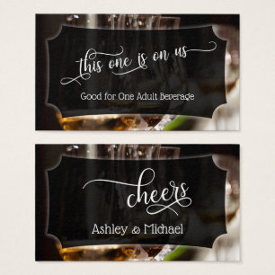 Cartes De Visite Billet photo bar, Mariage de script et billets d'é
