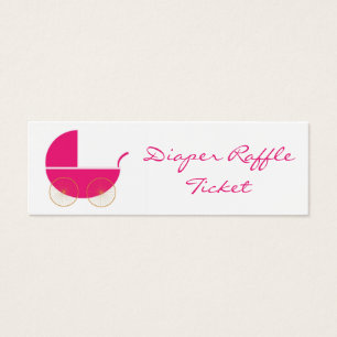 Cartes De Visite Billet rose mignon de tombola de couche-culotte de