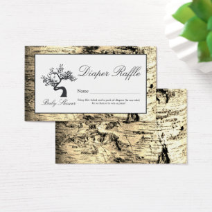 Cartes De Visite Billet Rustic Birch Tree, Déchets Raffle