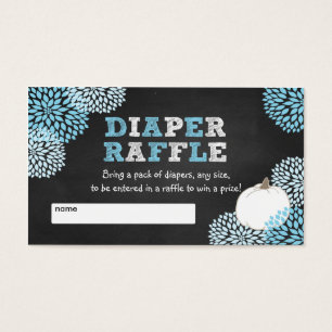 Cartes De Visite Billets blancs bleus de tombola de baby shower de