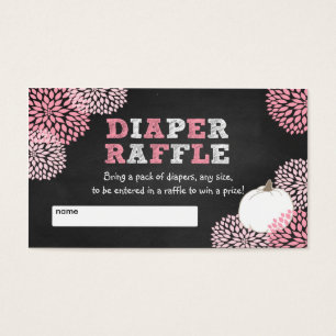 Cartes De Visite Billets blancs roses de tombola de baby shower de
