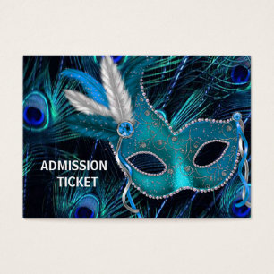 Cartes De Visite Billets d'admission à la soirée masquée du paon