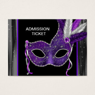 Cartes De Visite Billets d'admission à la soirée masquée violette