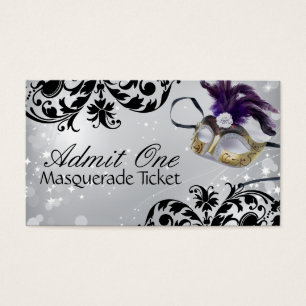 Cartes De Visite Billets d'admission de mascarade