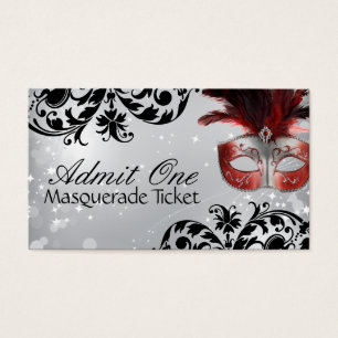 Cartes De Visite Billets d'admission de mascarade