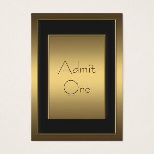 Cartes De Visite Billets d'admission en or Evénement Billets d'admi