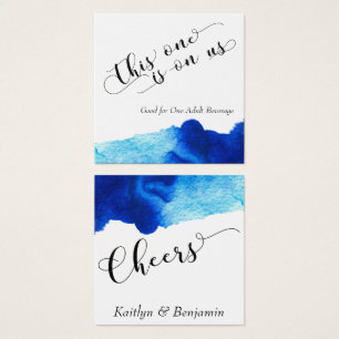 Cartes De Visite Billets de Boisson Aquarelle Abstraite Bleu Clair