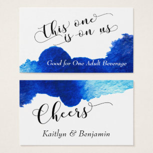 Cartes De Visite Billets de Boisson Aquarelle Abstraite Bleu Clair