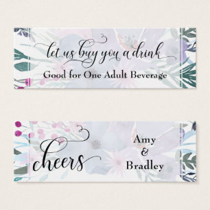 Cartes De Visite Billets de Boisson Bouquet de Fleurs Aquarelle C