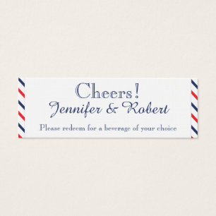Cartes De Visite Billets de boisson Mariage Americana Hearts