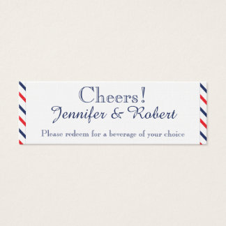 Cartes De Visite Billets de boisson Mariage Americana Hearts