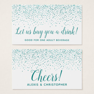 Cartes De Visite Billets de Boisson Mariage Paillettes Confettis Sa