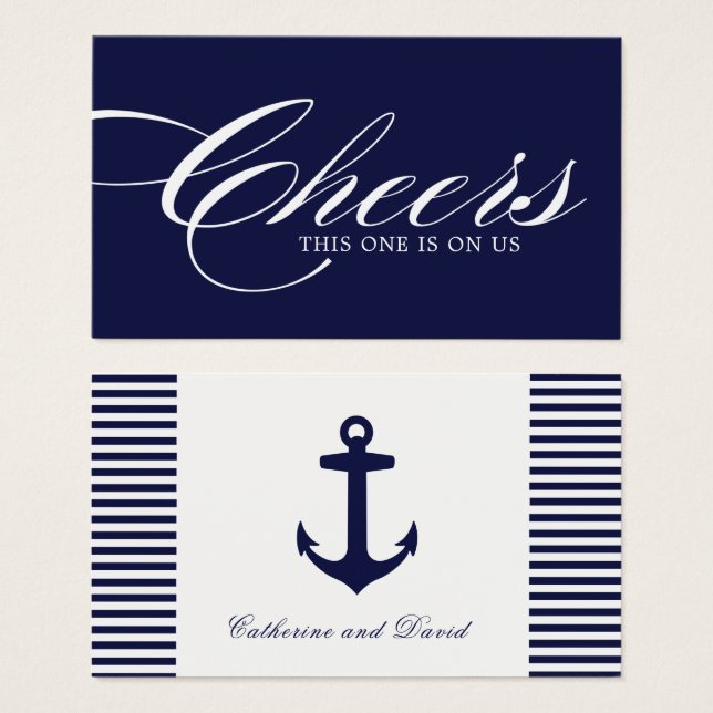 Cartes De Visite Billets de boisson nautique - Pack de 100 (Devant & derrière)