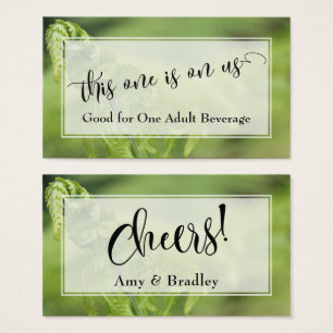 Cartes De Visite Billets de boisson Script avec/ Photo Green Fern