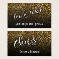 Billets de boisson sur Faux Gold Parties scintilla