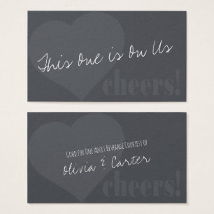 Cartes De Visite Billets de boisson unique avec coeur et joie sur g