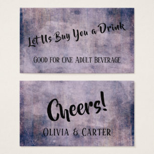 Cartes De Visite Billets de boisson vintage rustique en détresse