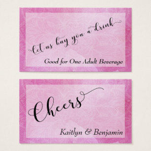 Cartes De Visite Billets de Boissons de Mariage à Mandala en Aquare