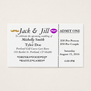 Cartes De Visite Billets de Jack et de Jill