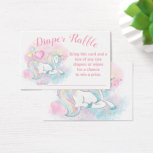 Cartes De Visite Billets de tombola pour couches Pastel Licorne