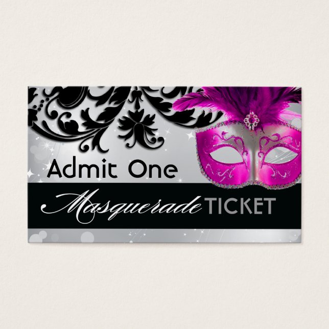 Cartes De Visite Billets d'entrée Masquerade (Devant)