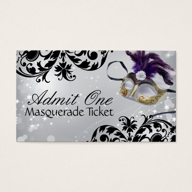 Cartes De Visite Billets d'entrée Masquerade (Devant)