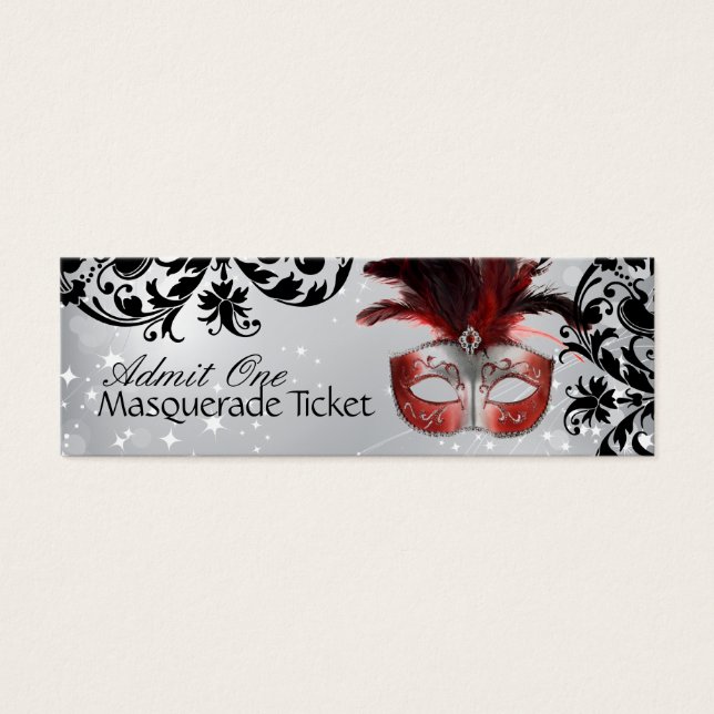 Cartes De Visite Billets d'entrée Masquerade (Devant)