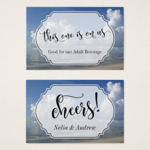 Cartes De Visite Billets Mariages à thème plage