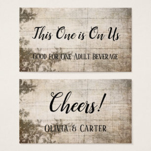 Cartes De Visite Billets Rustiques Vintages Boissons avec bois et F