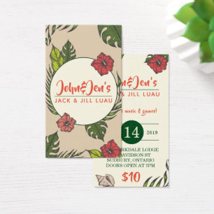 Cartes De Visite Billets Stag and Doe - Hawaiian Luau Tropical