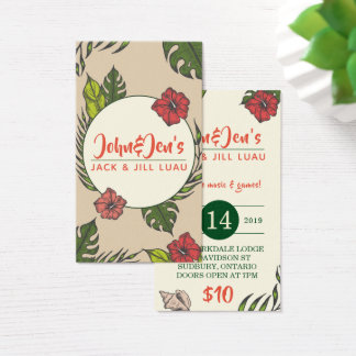 Cartes De Visite Billets Stag and Doe - Hawaiian Luau Tropical