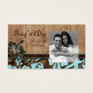 Cartes De Visite Billets Stag and Doe Hibiscus Flower Blue