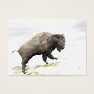 Cartes De Visite Bison dans la tempête d'hiver